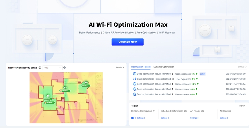 כניסה למסך AI Wi-Fi Optimization