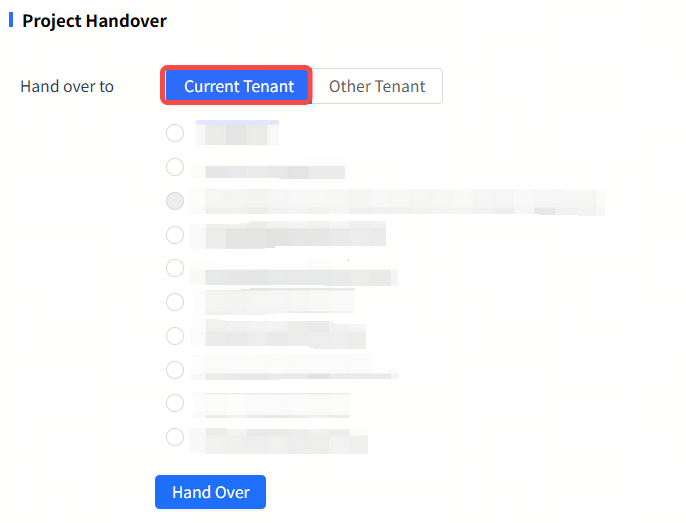 מסירת פרויקט לאיש קשר בדייר הנוכחי