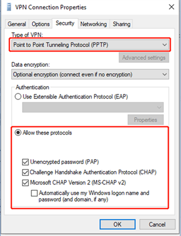 חיבור VPN הצליח