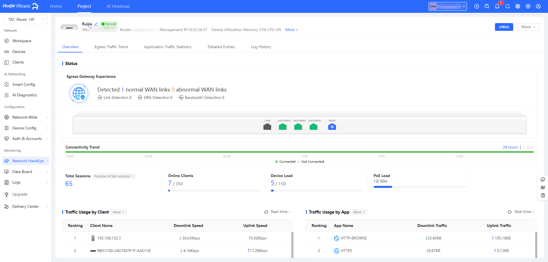 מצב בריאות WAN