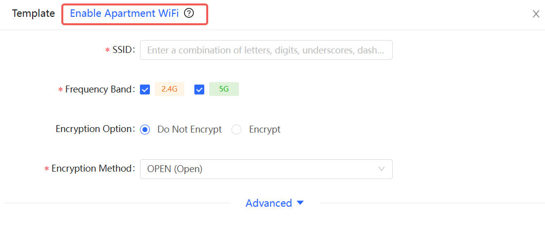 לחצן 'הפעל Wi-Fi לבתי דירות'