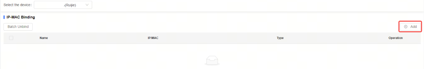 הוספת קשירת IP-MAC