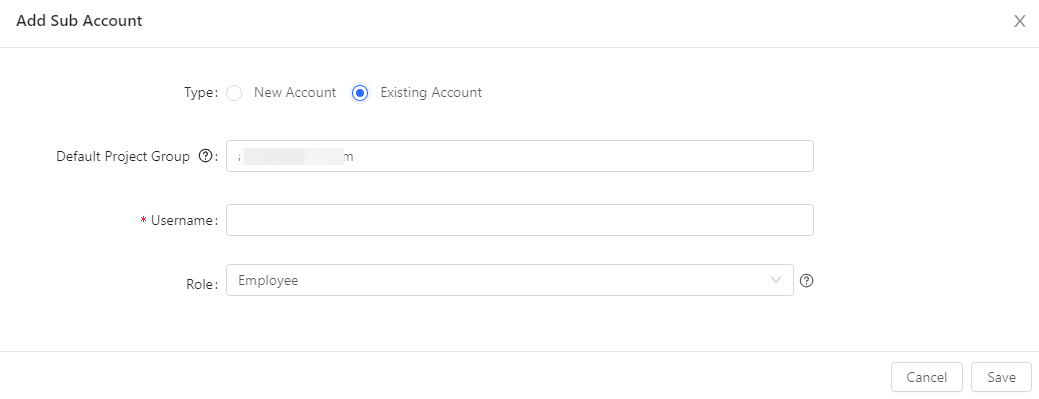 הוספת חשבון משנה קיים לרשת