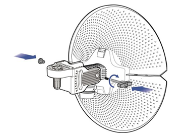 איור תקריב המראה את חיבור התושבת